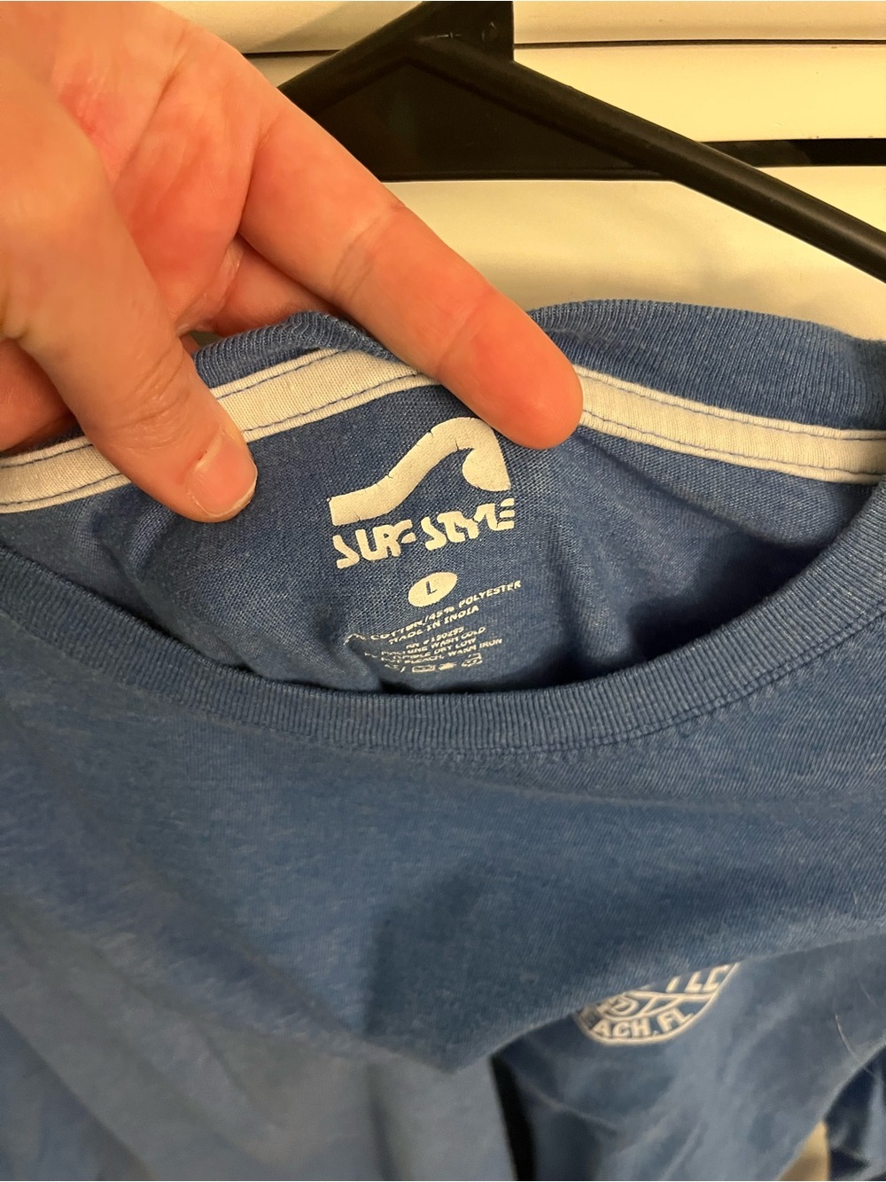 surf style Blue Long-Sleeve Tee with Chest Logo - Picture 2 of 3